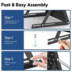 Metal Jewelry Storage Pegboard Display Rack Adjustable Necklace Hair Accessory Organizer Wall Mount Display <b>Stand</b> - Product Image 1