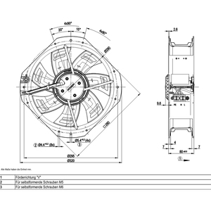 พัดลมแกน ebmpapst รุ่น W2E250-HQ52-12 ขนาด 250 มม. 136 วัตต์ 230 โวลต์ AC พัดลมไฟฟ้า พัดลมปรับอากาศ พัดลมระบายความร้อนแบบแกน พัดลมสำหรับเครื่องทำความเย็น - Product Image 3