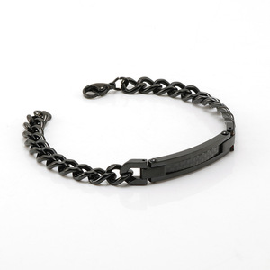 Fashionable 18K Gold Stainless Steel Cuban <b>Chain</b> Bracelet For <b>Men</b> And Women <b>Cross</b> Border European American Style Charcoal Fiber - Product Image 5