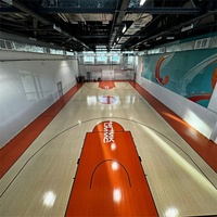 Terrain de sport portable certifié FIBA, à montage rapide, pour basketball et tennis, en bois d'érable ignifuge, sol sportif haute densité, artificiel