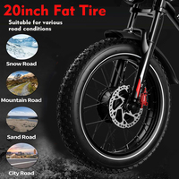 Vélo de montagne électrique à pneus larges 250W à prix abordable, entrepôt US/UE, longue autonomie, 17.5Ah 48V, vélos électriques pour adultes