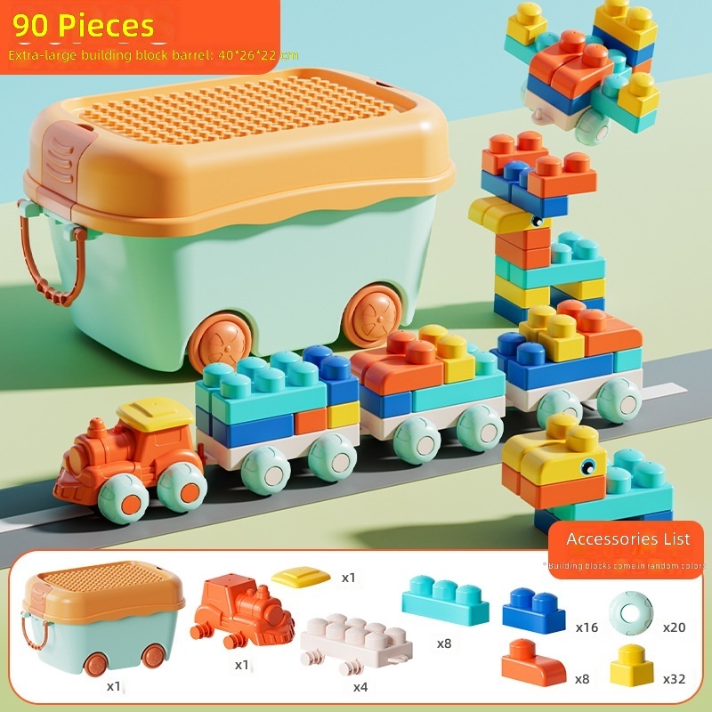 With storage [large storage car] 90+1 locomotive +4 cars