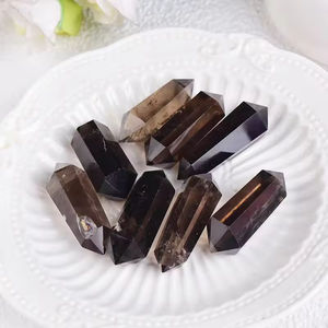 Cristal de Cuarzo Ahumado Pulido de Alta Calidad al por Mayor, Torre de Cristal de Doble Punta, Espécimen Mineral, Cristal Curativo, Decoración - Product Image 2