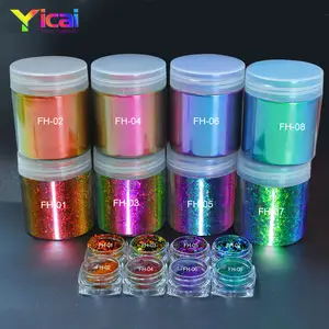 YICAI Multi Color Super Color Changing Glitter Sombra Cosmética Prego Chameleon Pigmento Em Pó