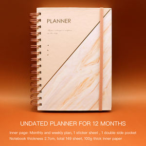 Joytop-diario con textura de mármol A5, 15 anillos, 12 meses, espiral, semanal sin fecha, Agenda, 2023 - Product Image 2