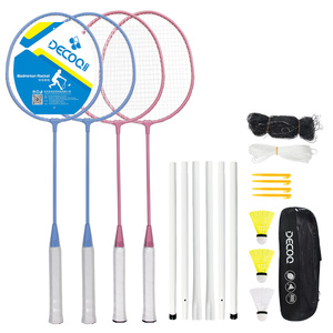 Ensemble de <span class=keywords><strong>badminton</strong></span> portable pour entraînement en plein air pour 4 raquettes en fer professionnelles <span class=keywords><strong>avec</strong></span> poignée légère couverture en carbone souple Type d'infraction Sports - Product Image 2