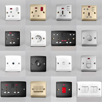Interruptores y Enchufes VBQN, Interruptor de Luz de Pared de 16A con Luz de Neón, Enchufe Universal de 5 Pines, Tomacorriente Eléctrico para el Hogar