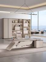 Escritorio Ejecutivo Moderno Convertible, Mesa Ajustable en Altura, Superficie de PVC, Muebles de Oficina Comerciales con Diseño Minimalista