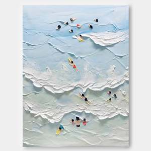 Nghệ Thuật Ban Đầu Handmade Kích Thước Lớn 3D Tường Nghệ Thuật Cảnh Biển Bức Tranh Tùy Chỉnh Kết Cấu Vải Cá Nhân Phòng Khách Trang Trí Nội Thất Quà Tặng - Product Image 6