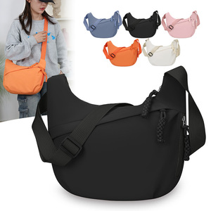 Casual Crossbody <b>Bag</b> Nylon Shoulder <b>Bag</b> Dumpling Shape Water Resistant Multi Compartment For Everyday Use - Product Image 1