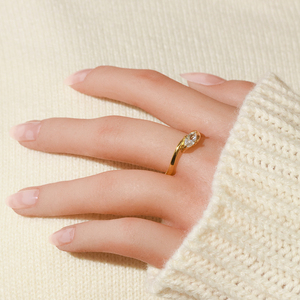 Anillo YF5111 <span class=keywords><strong>de</strong></span> Moda para San Valentín, Minimalista, Impermeable, Chapado en Oro <span class=keywords><strong>de</strong></span> 18k PVD, Acero Inoxidable, con Zirconia en Forma <span class=keywords><strong>de</strong></span> Ojo <span class=keywords><strong>de</strong></span> Caballo Relámpago - Product Image 5