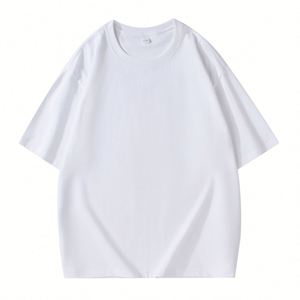 260g Large Pure Cotton Solid Casual Shoulder-drop Sleeve T-<b>shirt</b> Youth Leisure Sports Loose Fit Oversized T <b>Shirts</b> - Product Image 4