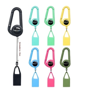 High-Resilience Retractable <b>Ring</b> Anti-Loss Anti-Theft Keychain <b>Key</b> Fob Loss-Prevention Liger Case Easy-Pull Buckle <b>Plastic</b> - Product Image 1