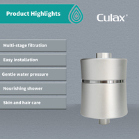 Calux Filtre de douche en aluminium pour la maison Élimination du chlore en 5 étapes Santé Soins des cheveux Conditionneur manuel Purificateur d'eau PFOA/PFOS
