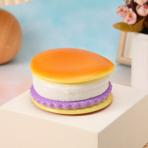 Hot Sale PU Stress <b>Ball</b> Soft Touch Dorayaki Simulated Food Stress Relieving Toys Three Layer Cake <b>Squeezing</b> Toy - Product Image 5