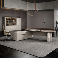 Bureau de direction de luxe de style italien KMJ, table de patron, bureau de direction moderne, ensemble bureau et chaise pour directeur/président