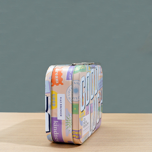 Tùy chỉnh in xách tay bản lề nắp hình chữ nhật hộp thiếc trẻ em đóng gói quà tặng hộp kim loại với khóa Clasp - Product Image 6