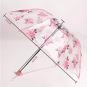 <span class=keywords><strong>Parapluie</strong></span> <span class=keywords><strong>pliant</strong></span> <span class=keywords><strong>transparent</strong></span> à motif fleur de cerisier, créatif, style influenceur, tendance Ins, pour étudiant, épaissi, motif forêt - Product Image 4