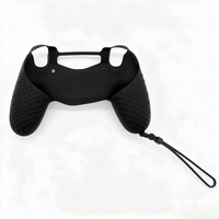 Housse de protection en silicone pour manette de jeu PS4, coque antidérapante pour manette de jeu avec cordon de maintien pour PS4 Manette Mando