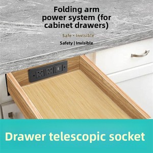 Cajón de Almacenamiento Invisible Retráctil con Gran Capacidad, Enchufe Integrado, Barra Oculta, USB, Plegable, Disponible en Versiones China, Británica y Americana - Product Image 2