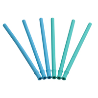 Pailles à boire en silicone réutilisables de couleur personnalisée en gros avec brosse de nettoyage, tube à boire en silicone de qualité alimentaire extra long et flexible