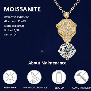 Collana Hiphop Cool Leopard Moissanite in Argento Sterling 925 Placcato Oro 14K con Ciondolo Unisex per Uso Quotidiano - Product Image 6