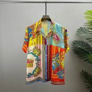 <span class=keywords><strong>Chemise</strong></span> <span class=keywords><strong>Homme</strong></span> <span class=keywords><strong>en</strong></span> <span class=keywords><strong>Soie</strong></span> Imprimée Luxe Restauré, 100% <span class=keywords><strong>Soie</strong></span> DTG, Col Revers, Décontractée Été - Product Image 2