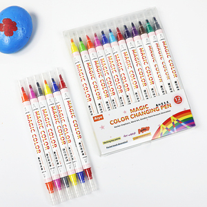 12 colori/set Dual Tips <span class=keywords><strong>evidenziatore</strong></span> a cambiamento di colore <span class=keywords><strong>cancellabile</strong></span> magico per l'ufficio e la vita quotidiana - Product Image 3