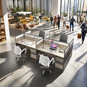 Hiện đại 4-6 chỗ ngồi hiện đại Máy Trạm bàn bảng điều khiển Modular coworking văn phòng Bảng Gỗ kết thúc sàn núi 5 năm văn phòng - Product Image 3