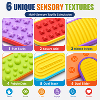 Slider Magnetik Silikon Batu Sensorik Senyap Kartu Dorong Haptik Mainan Pereda Stres ADHD Autisme Dekompresi Jari