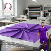 Tissu Purple Birds Eye 100% polyester, textile 130 g/m², 160 cm, tissé pour vêtements de sport