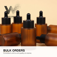 Botol Tetes Kaca Amber Bergaris Tekstur, Pegangan Anti Selip, Aman untuk Tangan Basah, Kamar Mandi, Shower, Kemasan Aman, Wadah Knurled, Supplier