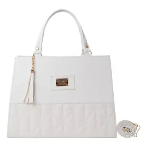 Ikia Fana Bolso de mano de lujo para mujer con diseño de serpiente blanca, gran capacidad, correa para el hombro en forma de cruz - Product Image 1