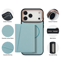Étui de téléphone pour iPhone 17 de luxe personnalisé en cuir PU magnétique avec support portefeuille pliable magnétique détachable pour cartes