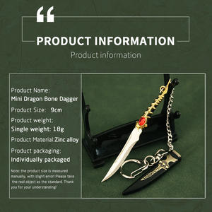 Llavero de Espada de Hueso de Dragón de 9 cm, Llavero de Metal, Aleación de Zinc, Colección de Espadas de la Película Juego de Tronos - Product Image 6