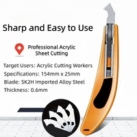 Couteau utilitaire durable et tranchant pour le bricolage avec changement de lame par bouton-poussoir pour la découpe de panneaux en acrylique, plexiglas, plastique, PVC - Coupe précise et propre