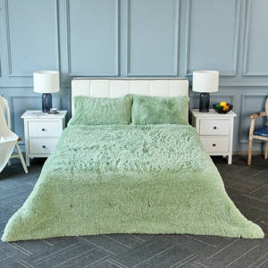 Prix direct usine réversible portable fausse fourrure <span class=keywords><strong>housse</strong></span> <span class=keywords><strong>de</strong></span> <span class=keywords><strong>couette</strong></span> et taies d'oreiller personnalisables taille Queen pour un usage domestique - Product Image 2