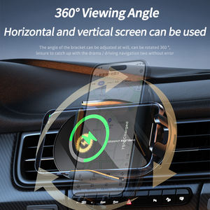 Support de téléphone à faible MOQ 15W avec fixation automatique par induction, support de navigation pour grille d'aération, chargeur sans fil rapide QC3.0 pour voiture - Product Image 4