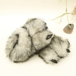 Dropshipping 2025 Nounours Noël pour Pantoufles <span class=keywords><strong>Dinosaure</strong></span> Design Hiver <span class=keywords><strong>patte</strong></span> fourrure diapositives - Product Image 4