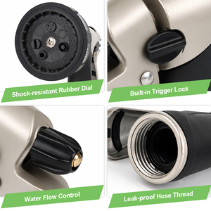 Boquilla de Manguera de Jardín de Aleación de Zinc de Alta Resistencia SUNSHINE - Pistola de Agua con Gatillo Trasero de 7 Patrones <span class=keywords><strong>para</strong></span> el Cuidado de Plantas y el Baño de Mascotas - Product Image 5