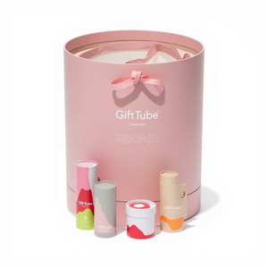 Emballage en carton de luxe pour bouteilles de vin cosmétiques Tube en papier biodégradable rigide recyclé avec décoration en soie pour l'artisanat - Product Image 2