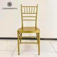 Chaise Chiavari de Banquet Moderne Empilable en Acier et Métal Doré Blanc de Luxe pour Événements et Mariages en Gros