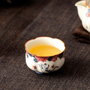 Taza de Té Blanca de Cerámica Hecha a Mano con Diseño de Gatito, Taza Maestra para Kung Fu, Taza Individual, Regalo para Amantes del Té - Product Image 3