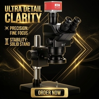 Microscope stéréoscopique trinoculaire SZM7060 à petite base avec caméra Y et capteur 4K, grossissement 3,5X-120X pour le contrôle qualité de surfaces métalliques de précision
