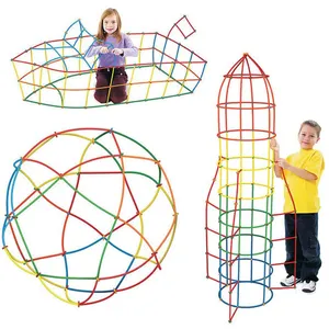 800 قطعة القش أنابيب موصلات بنة المتشابكة هندسة اللعب 4D الجمعية القش اللبنات للأطفال