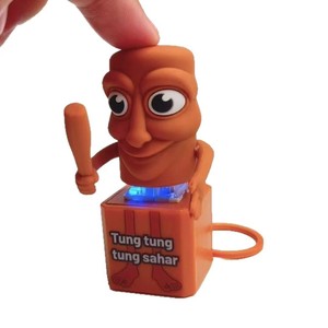 Llavero Tung Sahur, decoración de escritorio, botón de presión, juguete para aliviar el estrés, figura Meme creativa, Colección italiana Brainrot, ventas al por mayor - Product Image 5