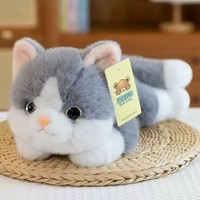 Peluche de raton laveur lestée, douce, avec rembourrage en coton PP, respectueuse de la peau, super douce, personnalisable, avec oreilles mobiles