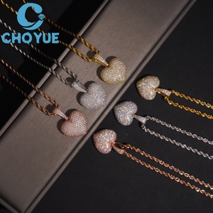 จี้รูปหัวใจ CHOYUE ประดับโมอิสซาไนต์ เงินแท้ 925 ชุบทอง 18K เครื่องประดับหรูหราสำหรับทุกเพศ เหมาะสำหรับใส่ทุกวัน - Product Image 1