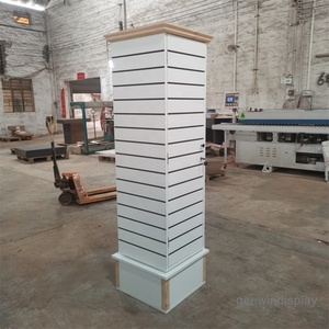 Phụ Kiện Trang Trí Cửa Hàng Bán Lẻ Phong Cách Nhà Máy Giá Trưng Bày Xoay Bốn Mặt Hình Khối Bằng MDF - Product Image 3