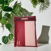 Sac en plastique givré classique biodégradable personnalisé avec fermeture éclair pour l'emballage de vêtements, sac en plastique avec poignée et logo